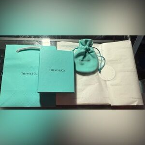 Tiffany & Co. gift bag, gift box with bow, tissue paper - authentic